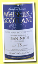 Teaninich 13 yo (46%, Whiskies of Scotland, 2012)